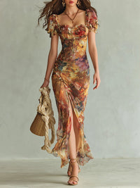 Fiamma™ | Maxikleid aus Chiffon in Orange
