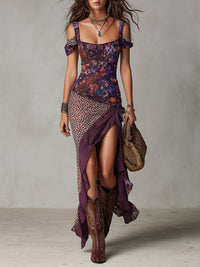 Milena™ | Maxikleid mit Leoparden- und Blumenprint