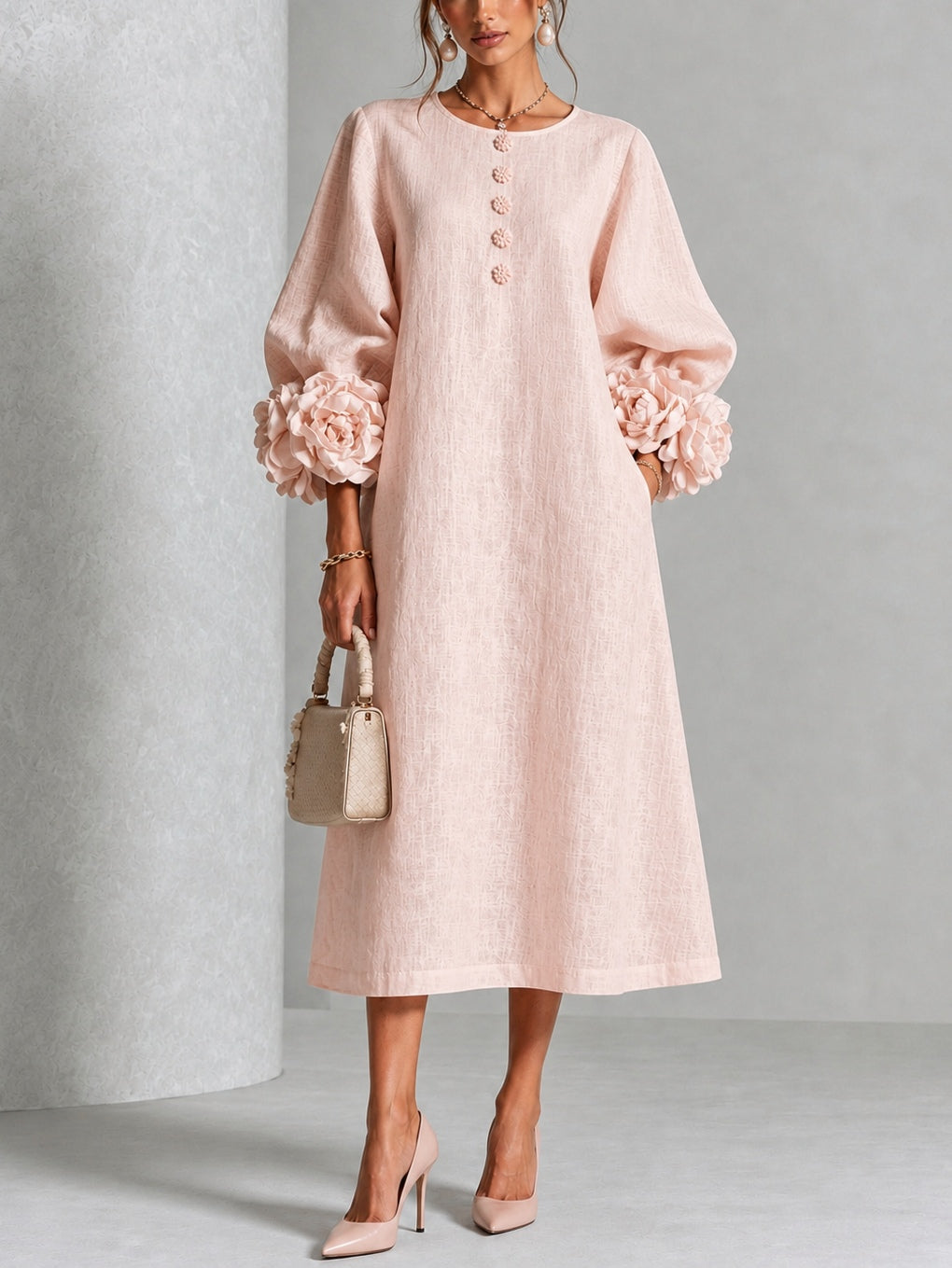 Theodosia™ Midikleid in Rosa