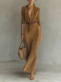 Isla™ | Hemdblusenkleid in Wildlederoptik