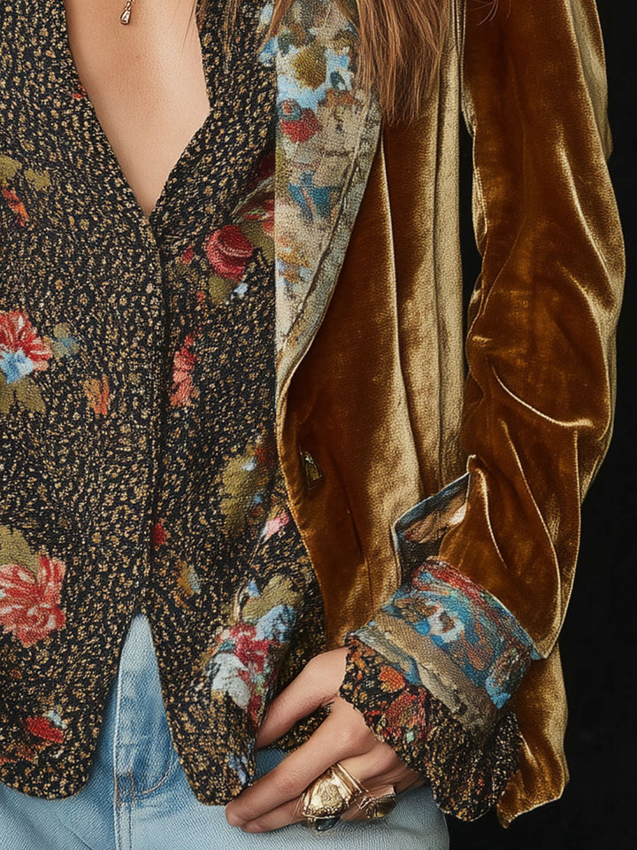 Marcelline™ Blazer – Detail Ärmelaufschlag im Blumenmuster