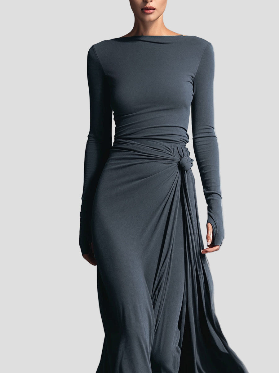 Merlyform Wickelkleid, Detail des seitlichen Knotens