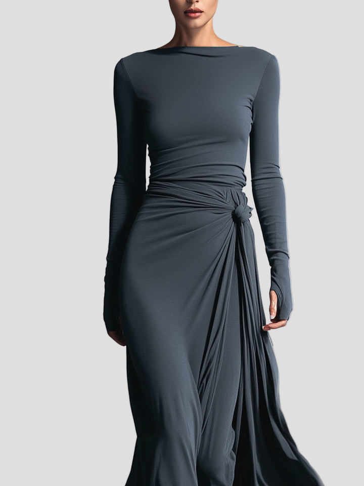 Merlyform Wickelkleid, Detail des seitlichen Knotens