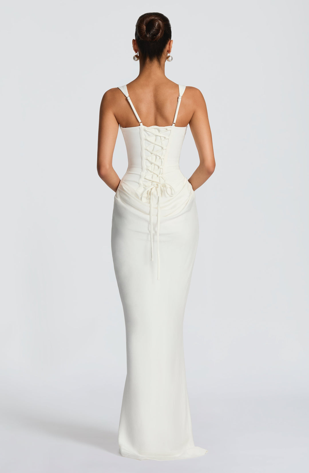 Éléonore Maxikleid in Weiß, Rückenansicht