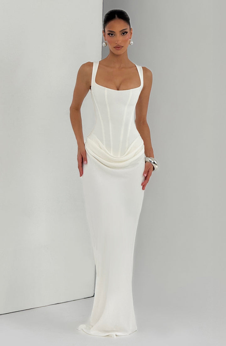 Éléonore Maxikleid in Weiß, Gesamtansicht
