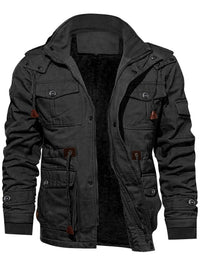 Eliasoutdoor | Lange Feldjacke mit Kapuze und Teddyfutter