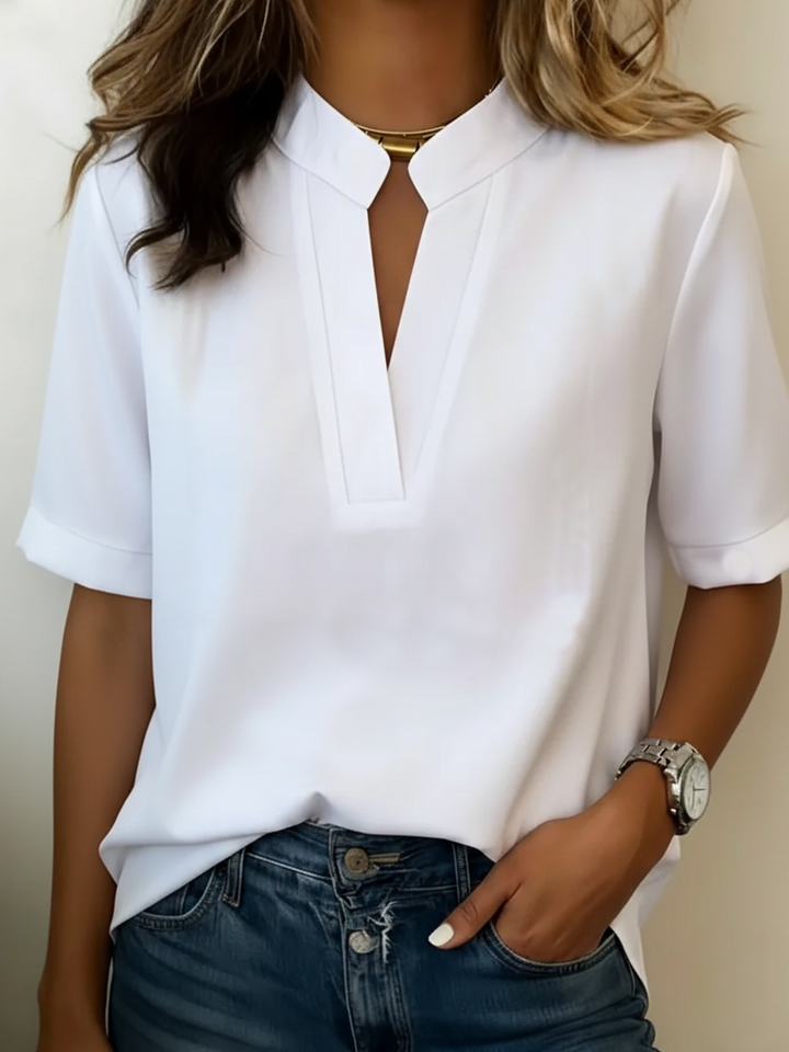Margaux Elegante Bluse in Weiß – Vorderansicht