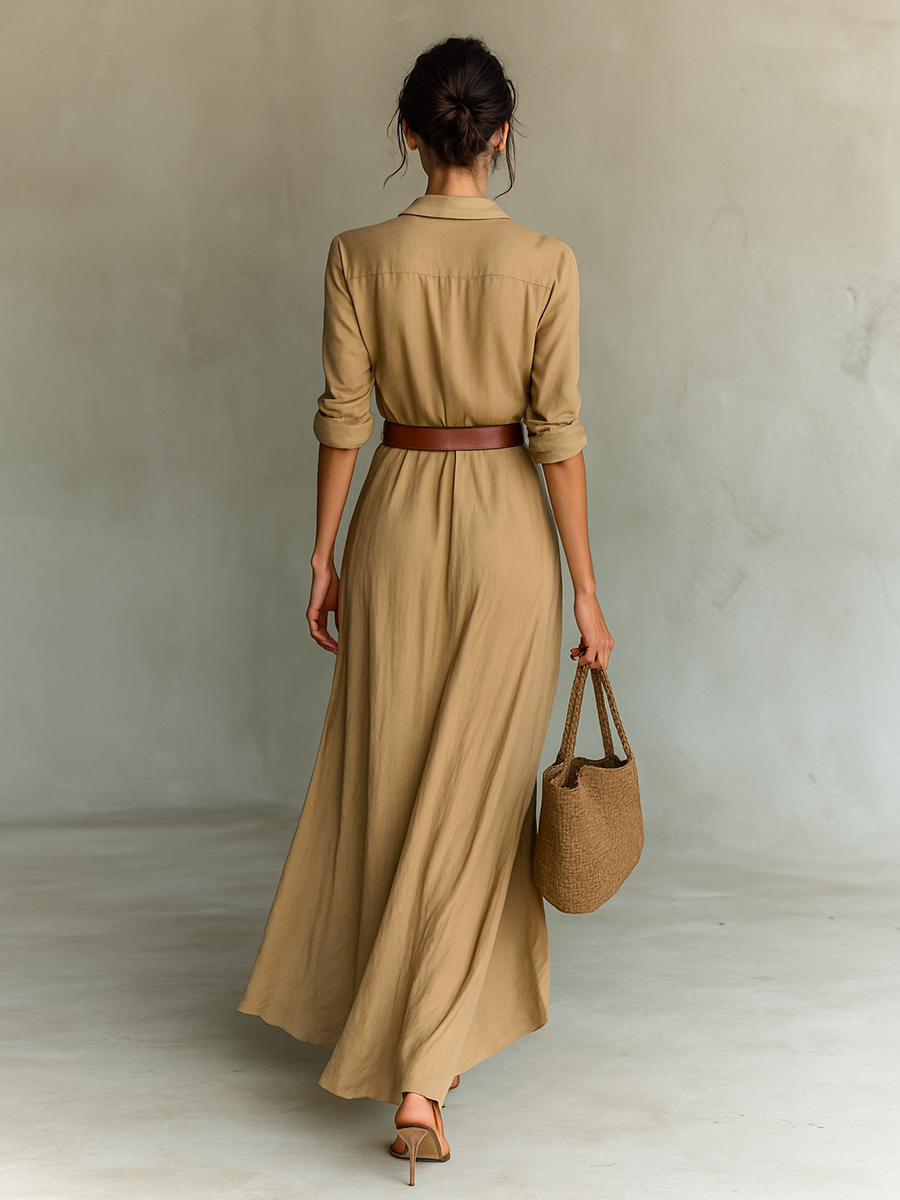 Victoire langes Hemdblusenkleid, Gesamtansicht