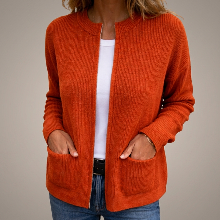 Colette offene Strickjacke in Orange