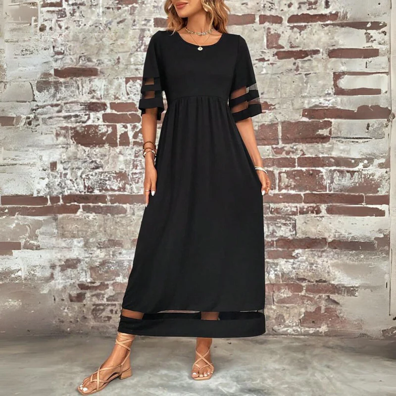 Cerelia Midikleid in Schwarz