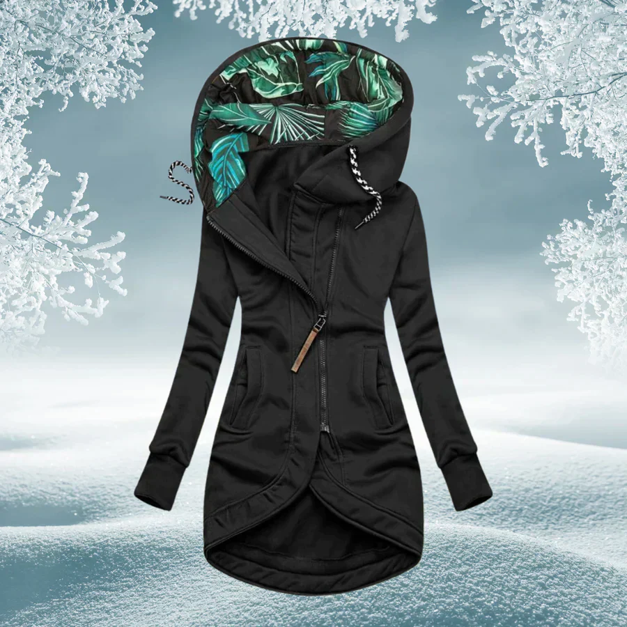 Sigrid Kapuzenparka in Schwarz