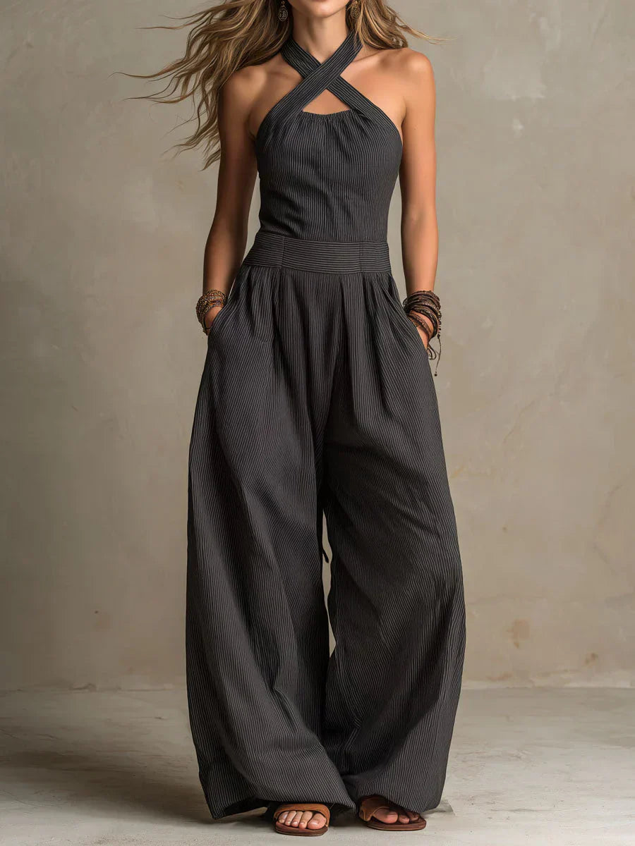 Bianca Wickel-Jumpsuit Dunkelgrau