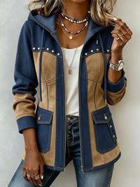 Véronique™ | Kapuzenjacke in Wildleder- und Jeansoptik