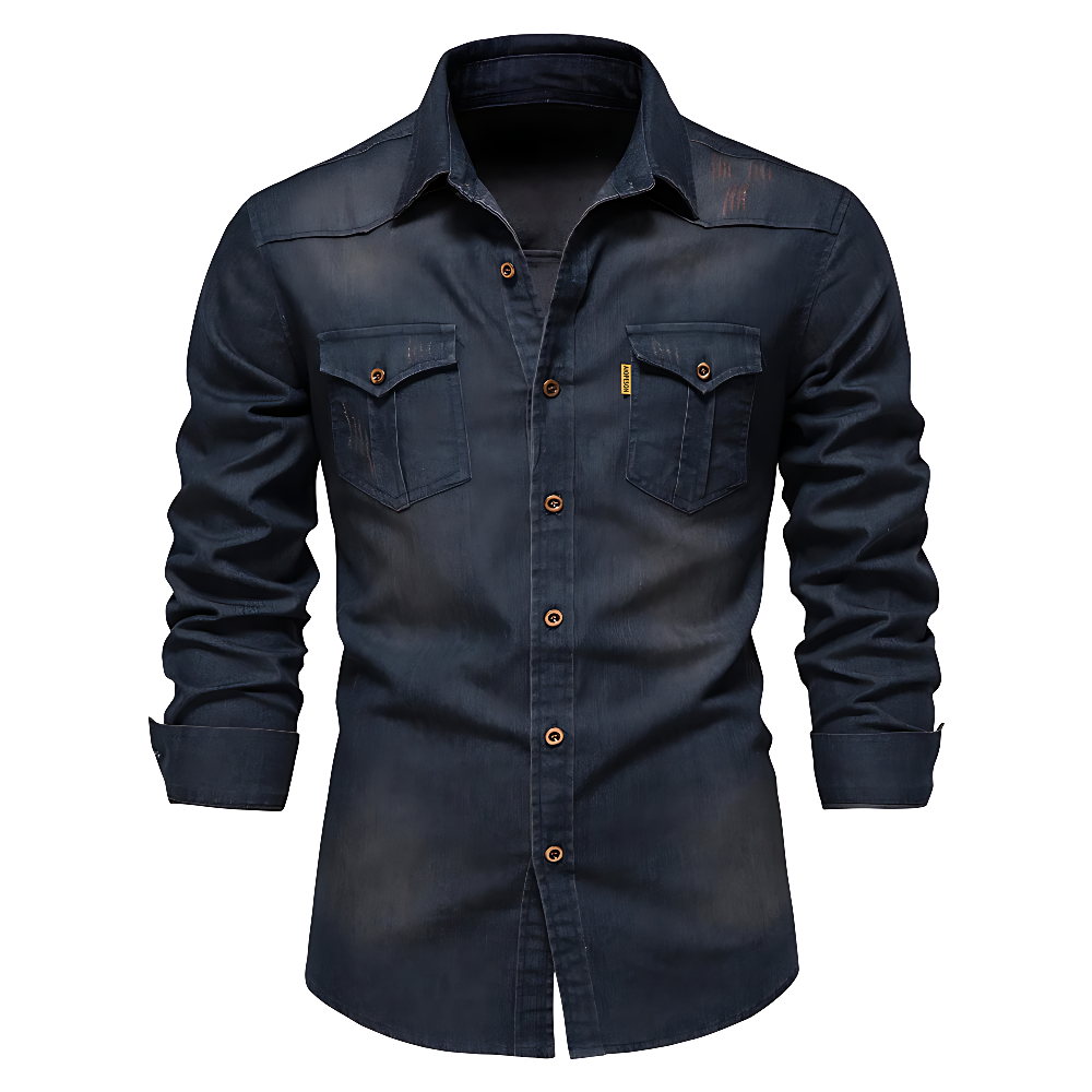 Davidhemd Jeans-Hemdjacke in Dunkelblau