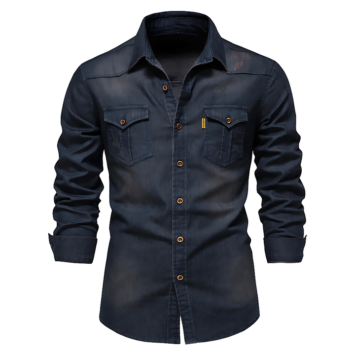 Davidhemd Jeans-Hemdjacke in Dunkelblau