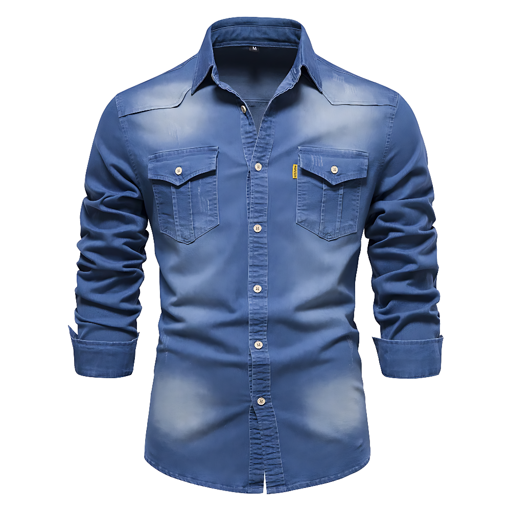 Davidhemd Jeans-Hemdjacke in Blau