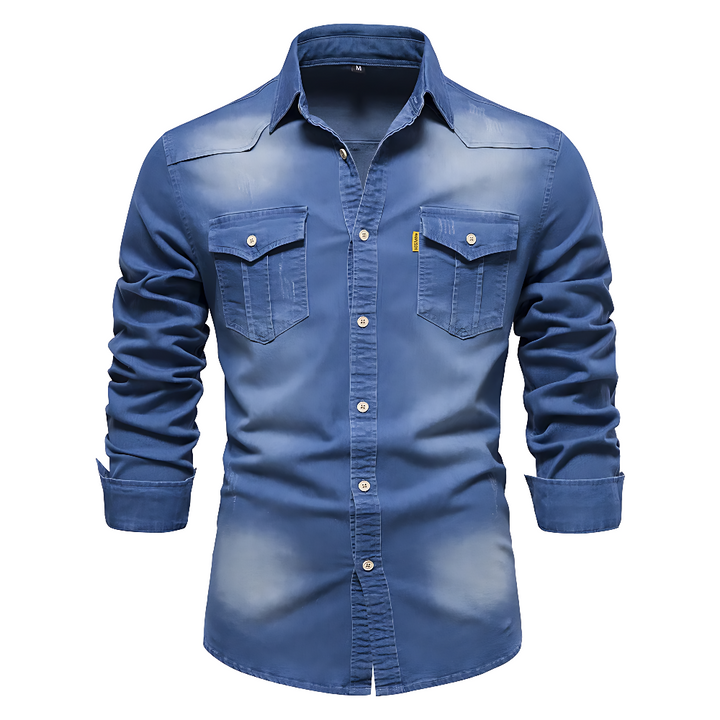 Davidhemd Jeans-Hemdjacke in Blau