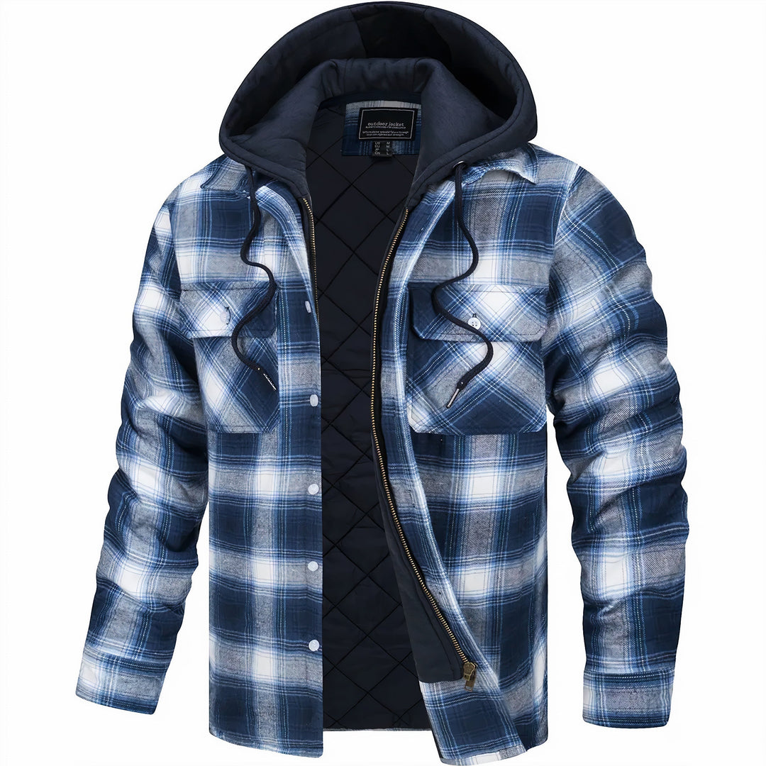 Moritzkaro Hemdjacke in Weiß-Blau kariert