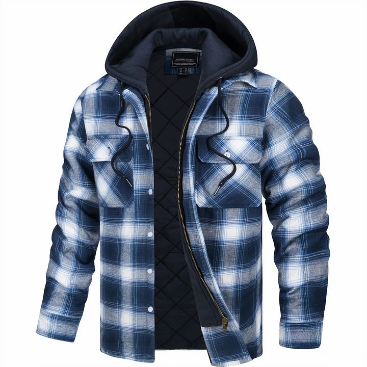 Moritzkaro Hemdjacke in Weiß-Blau kariert