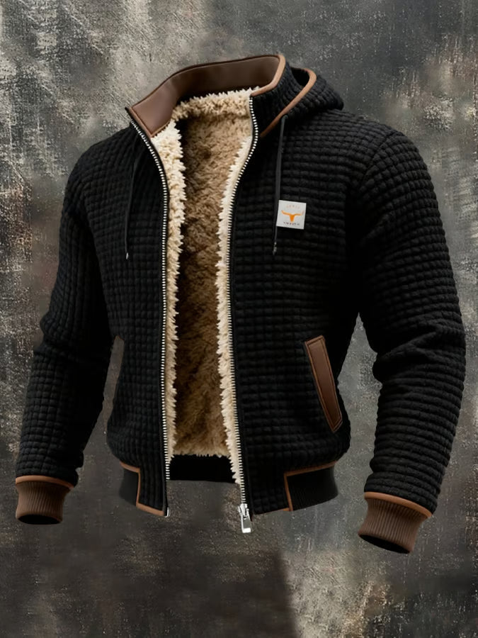 Jonaswaffel Kapuzenjacke in Schwarz