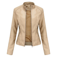 Helen™ | Bikerjacke in Lederoptik mit Stehkragen